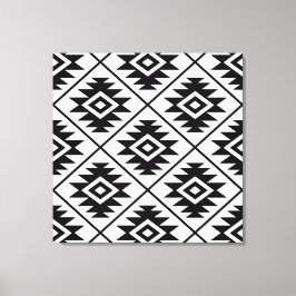 Lienzo Símbolo azteca estilizado Gran Ptn negro sobre bla
