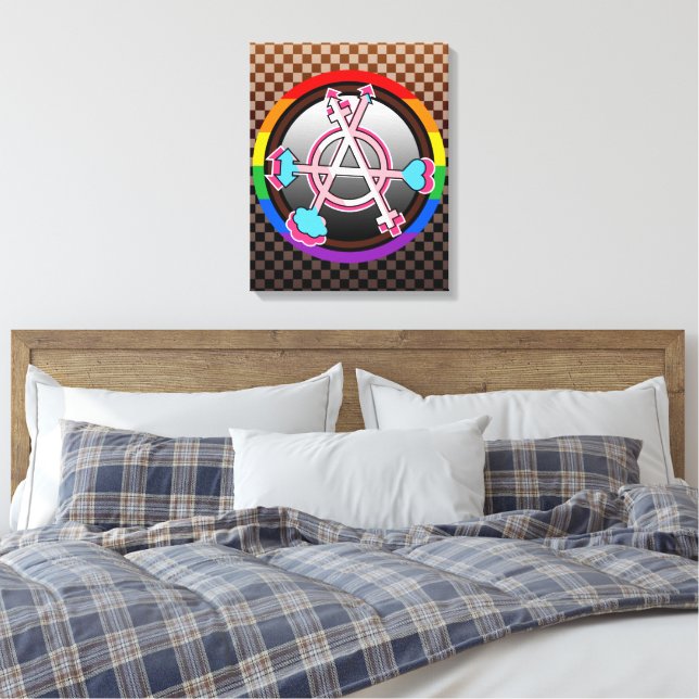 Lienzo Símbolo de anarquía de género, emblema en tablero  (Insitu(Dormitorio))