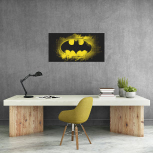 Lienzo Símbolo de Batman   Logotipo negro y amarillo
