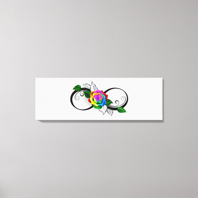 Lienzo Símbolo de infinito con rosa arcoíris (Anverso)