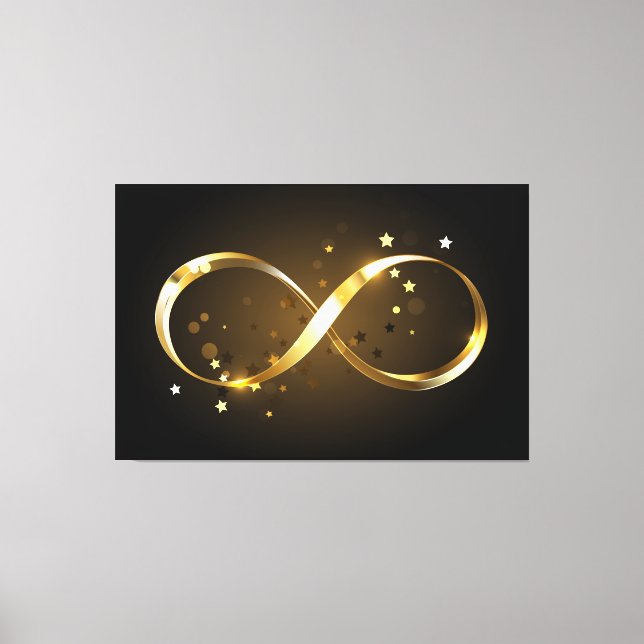 Lienzo Símbolo de infinito dorado (Anverso)