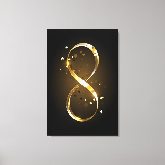 Lienzo Símbolo de infinito dorado (Anverso)