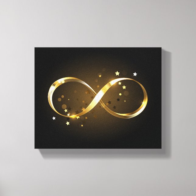 Lienzo Símbolo de infinito dorado (Anverso)