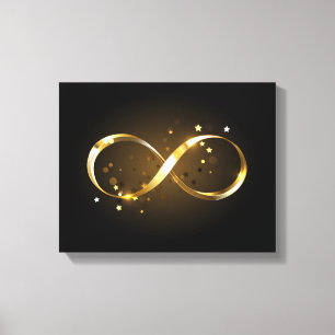 Lienzo Símbolo de infinito dorado