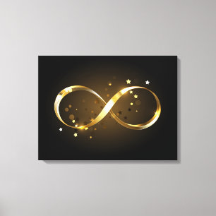 Lienzo Símbolo de infinito dorado