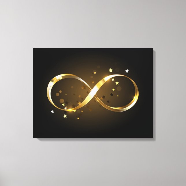 Lienzo Símbolo de infinito dorado (Anverso)