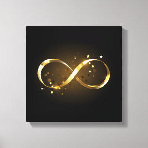 Lienzo Símbolo de infinito dorado