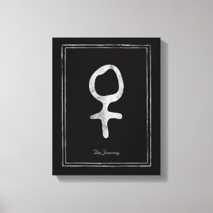 Lienzo Símbolo de Venus con estilo plateado mareado