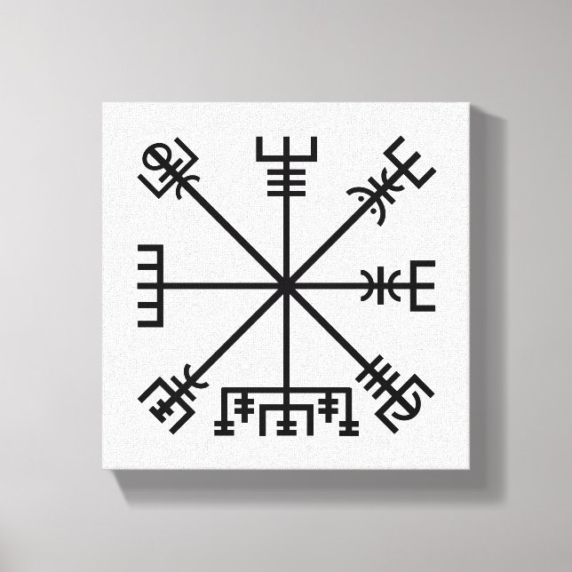 Lienzo Símbolo de viking de vegvisir (Anverso)