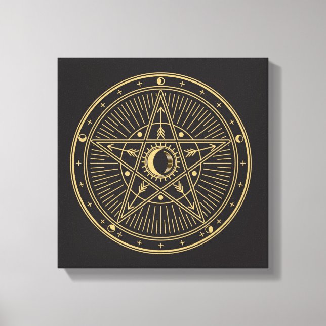 Lienzo Símbolo de Wiccan (Anverso)