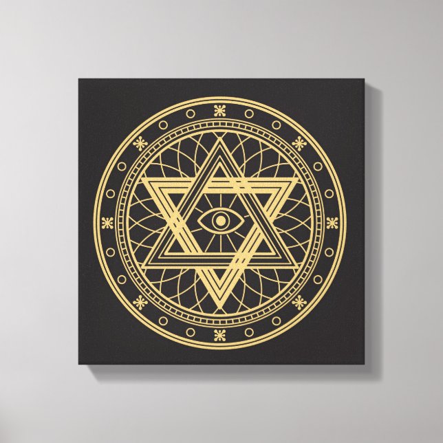 Lienzo Símbolo de Wiccan (Anverso)