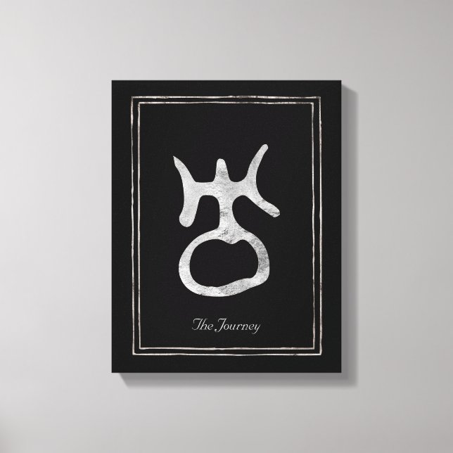 Lienzo Símbolo del planeta Urano con estilo plateado mare (Anverso)