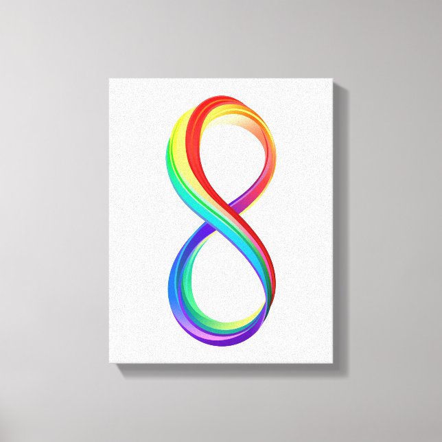 Lienzo Símbolo infinito arcoiris en capas (Anverso)