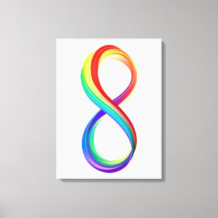 Lienzo Símbolo infinito arcoiris en capas