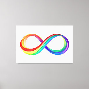Lienzo Símbolo infinito arcoiris en capas