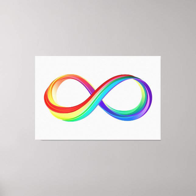 Lienzo Símbolo infinito arcoiris en capas (Anverso)