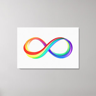 Lienzo Símbolo infinito arcoiris en capas