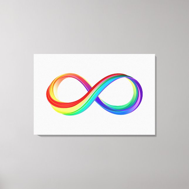 Lienzo Símbolo infinito arcoiris en capas (Anverso)