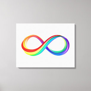 Lienzo Símbolo infinito arcoiris en capas