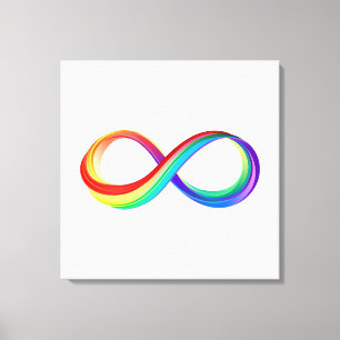 Lienzo Símbolo infinito arcoiris en capas