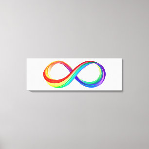 Lienzo Símbolo infinito arcoiris en capas