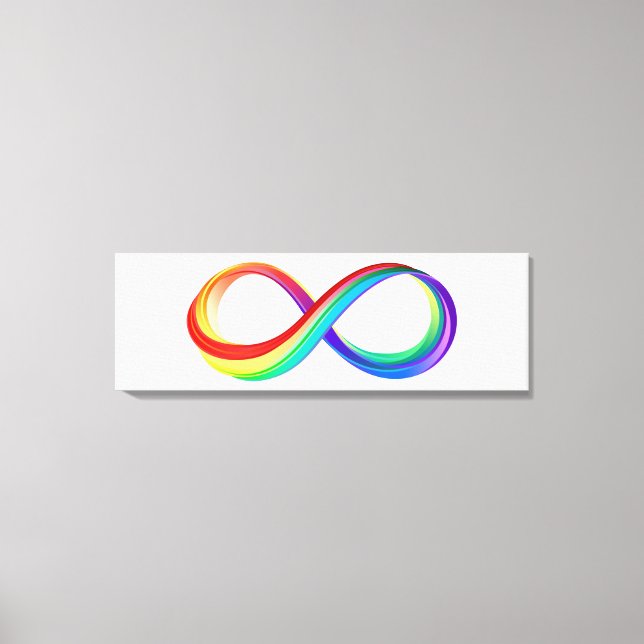 Lienzo Símbolo infinito arcoiris en capas (Anverso)