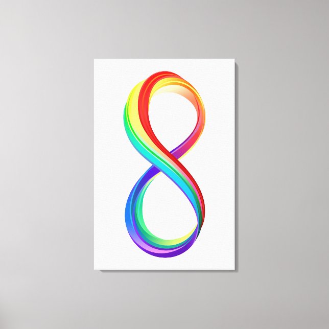 Lienzo Símbolo infinito arcoiris en capas (Anverso)