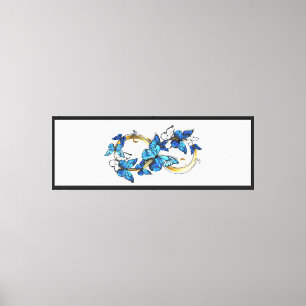 Lienzo Símbolo infinito de mariposas Morpho azules