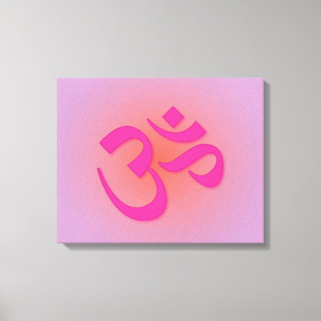 Lienzo Símbolo Om rosa (Anverso)