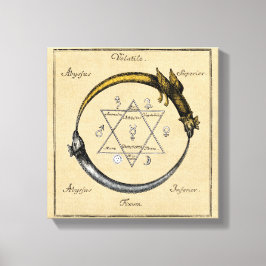 Lienzo Símbolo Ouroboros de oro y plata