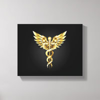 Símbolo poligonal de oro Caduceus