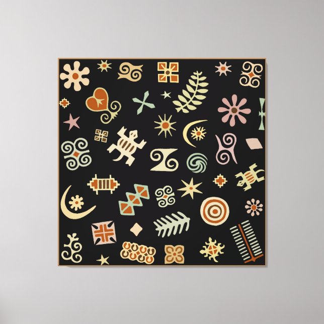 Lienzo Símbolos Adinkra africanos (Anverso)