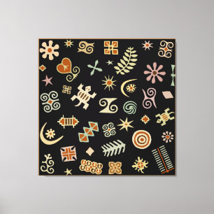 Lienzo Símbolos Adinkra africanos