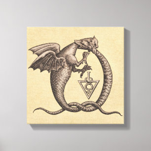 Lienzo Símbolos de Mercury del azufre de la serpiente de