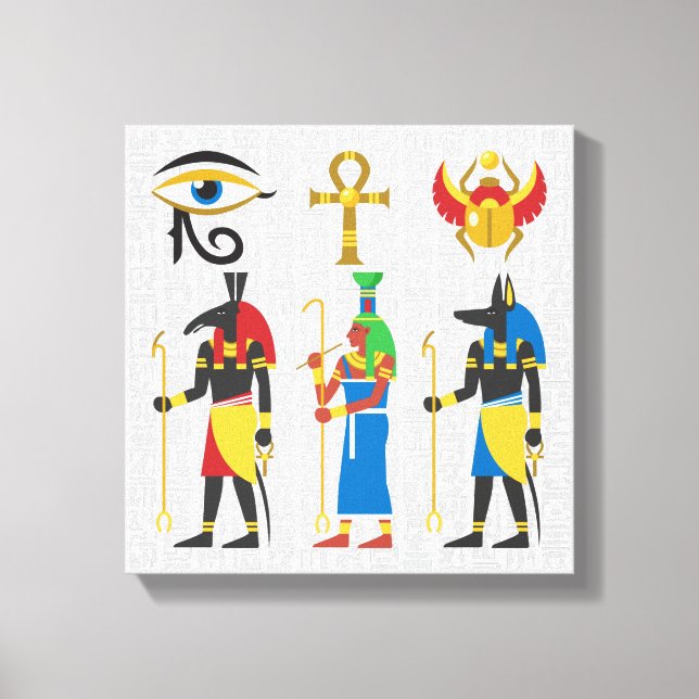 Lienzo Símbolos egipcios (Anverso)