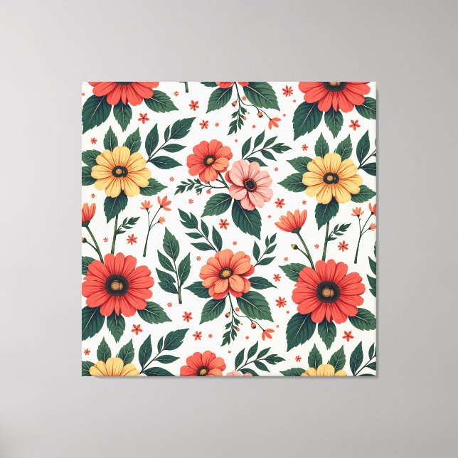 Lienzo Simetría floral clásica (Anverso)