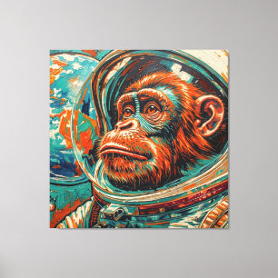 LIENZO SIMIOS EN EL ESPACIO
