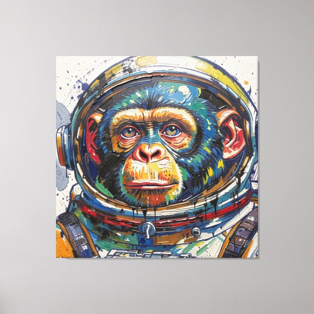 LIENZO SIMIOS EN EL ESPACIO-3 (Anverso)