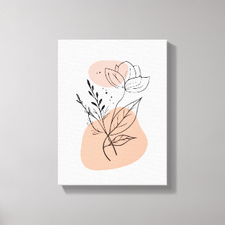 Lienzo Simple Botanical Art Print – Faux Canvas Style