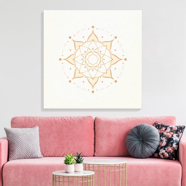 Lienzo Simple Mandala Wall Art | Minimalist S Geomet (Insitu (Sala de estar))