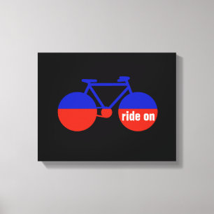 Lienzo simple paseo en bicicleta azul rojo