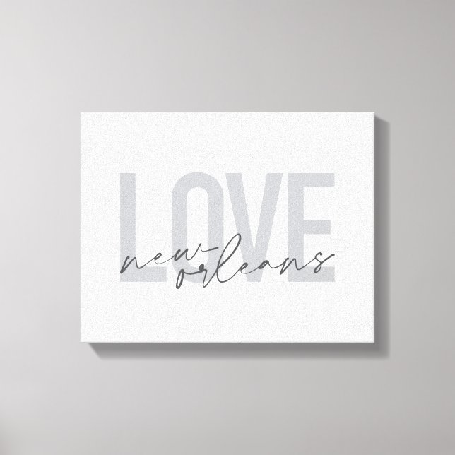 Lienzo Simple, urbano, moderno diseño fresco Love New Orl (Anverso)