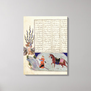 Lienzo Simurgh ofrece Zal, el padre de Roustem