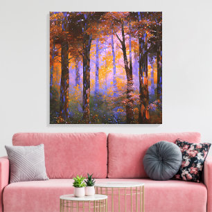 Lienzo Sinfonía de hojas - Paisaje de bosques