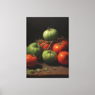 Lienzo Sinfonía de Jardín: Pintura de aceite de tomate ro