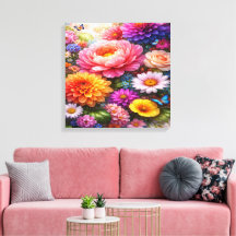 Sinfonía floral vibrante con mariposas