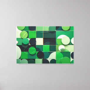 Lienzo Sinfonía Verde Geométrica