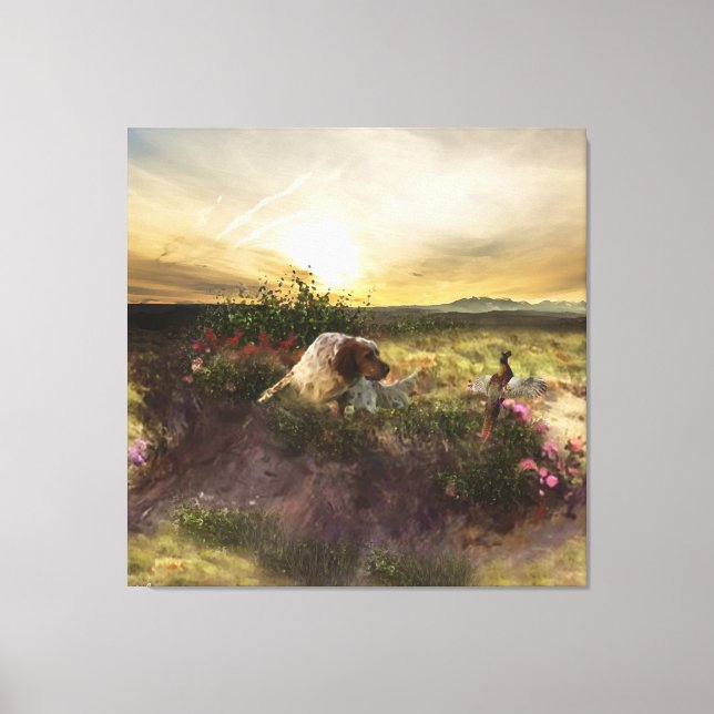 Lienzo Sintetizador inglés, caza faisana (Anverso)