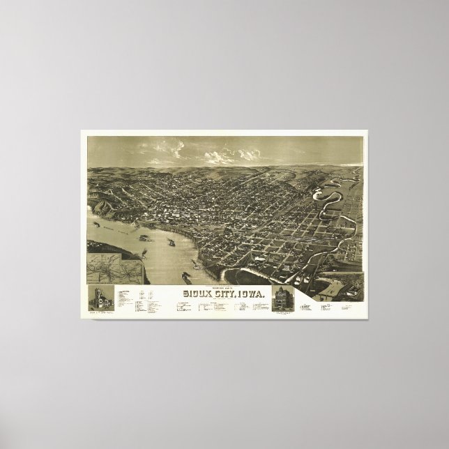 Lienzo Sioux City, Iowa (1888) (Anverso)