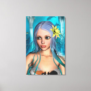 Lienzo Sirena Azul